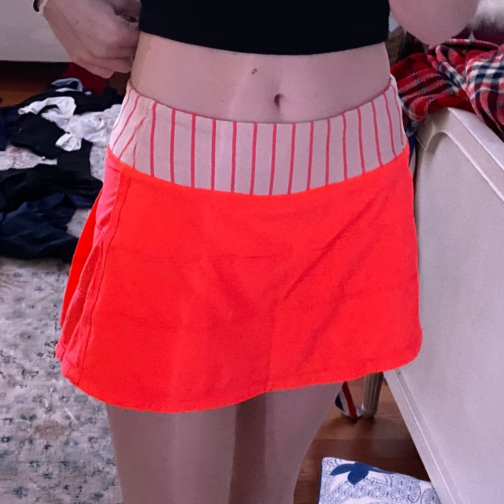 Neon Pink-Patterned lululemon Tennis Skirt